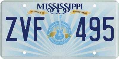 MS license plate ZVF495