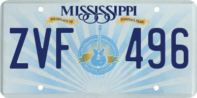MS license plate ZVF496
