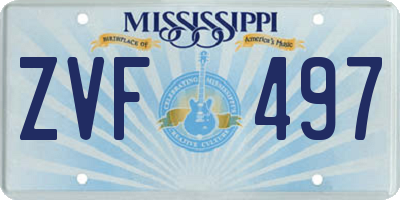 MS license plate ZVF497