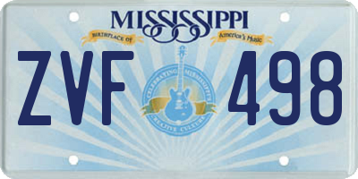 MS license plate ZVF498