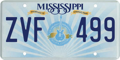 MS license plate ZVF499