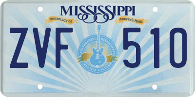 MS license plate ZVF510