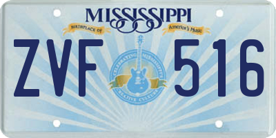 MS license plate ZVF516