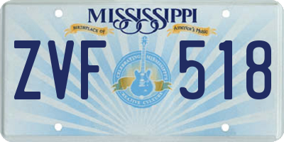 MS license plate ZVF518