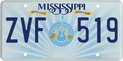 MS license plate ZVF519