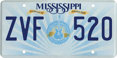 MS license plate ZVF520