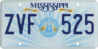 MS license plate ZVF525