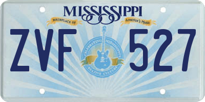 MS license plate ZVF527