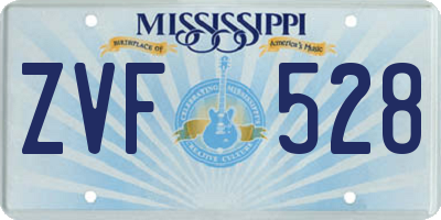 MS license plate ZVF528