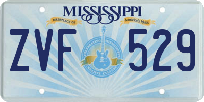 MS license plate ZVF529