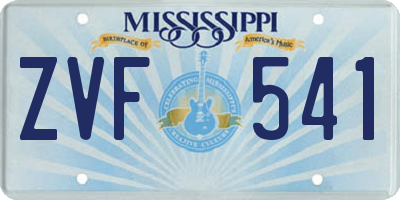 MS license plate ZVF541