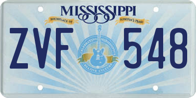 MS license plate ZVF548