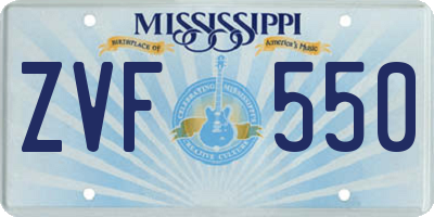 MS license plate ZVF550