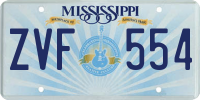MS license plate ZVF554