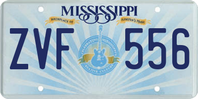 MS license plate ZVF556