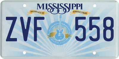 MS license plate ZVF558
