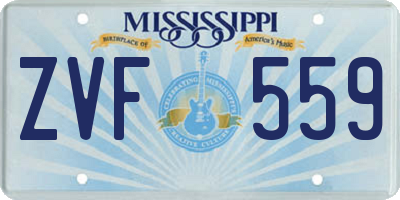 MS license plate ZVF559