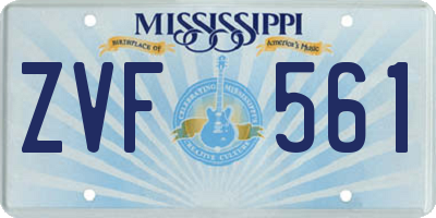 MS license plate ZVF561
