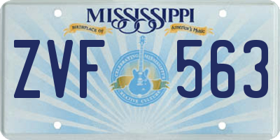 MS license plate ZVF563