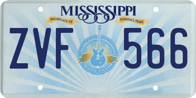 MS license plate ZVF566