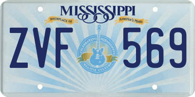 MS license plate ZVF569