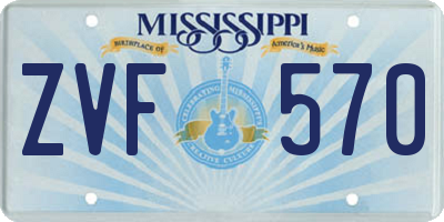 MS license plate ZVF570
