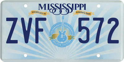 MS license plate ZVF572