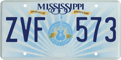 MS license plate ZVF573