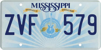 MS license plate ZVF579