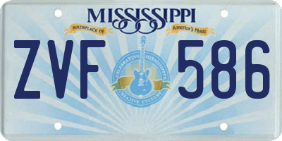 MS license plate ZVF586