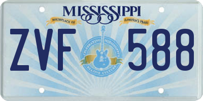 MS license plate ZVF588