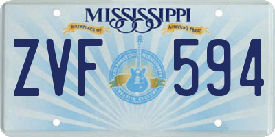 MS license plate ZVF594