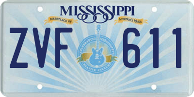 MS license plate ZVF611