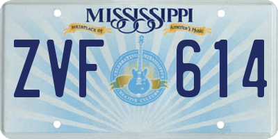 MS license plate ZVF614
