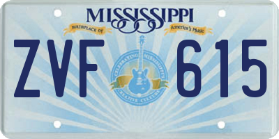 MS license plate ZVF615