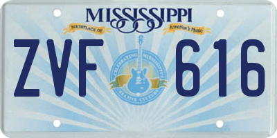 MS license plate ZVF616