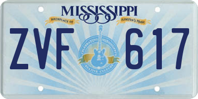 MS license plate ZVF617