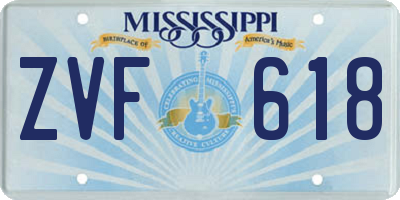 MS license plate ZVF618