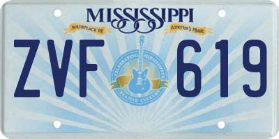 MS license plate ZVF619