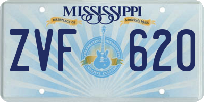 MS license plate ZVF620
