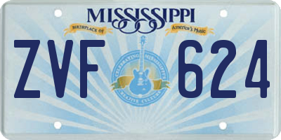 MS license plate ZVF624