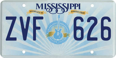 MS license plate ZVF626