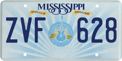 MS license plate ZVF628