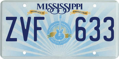MS license plate ZVF633
