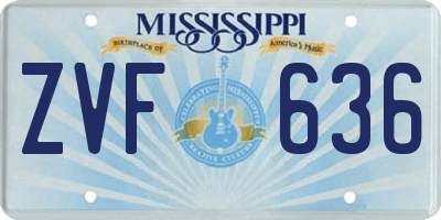 MS license plate ZVF636