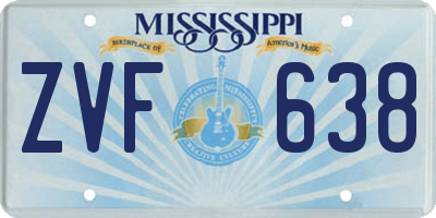 MS license plate ZVF638