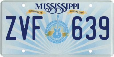 MS license plate ZVF639