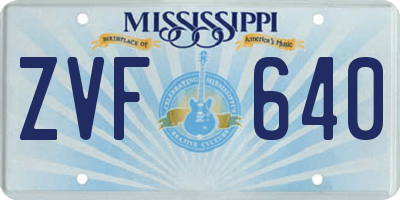 MS license plate ZVF640