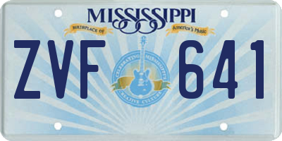 MS license plate ZVF641