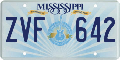 MS license plate ZVF642